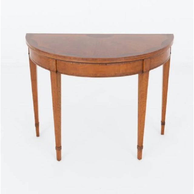 Wood Hepplewhite Revival Games Table in Satinwood, 1900s For Sale - Image 7 of 7