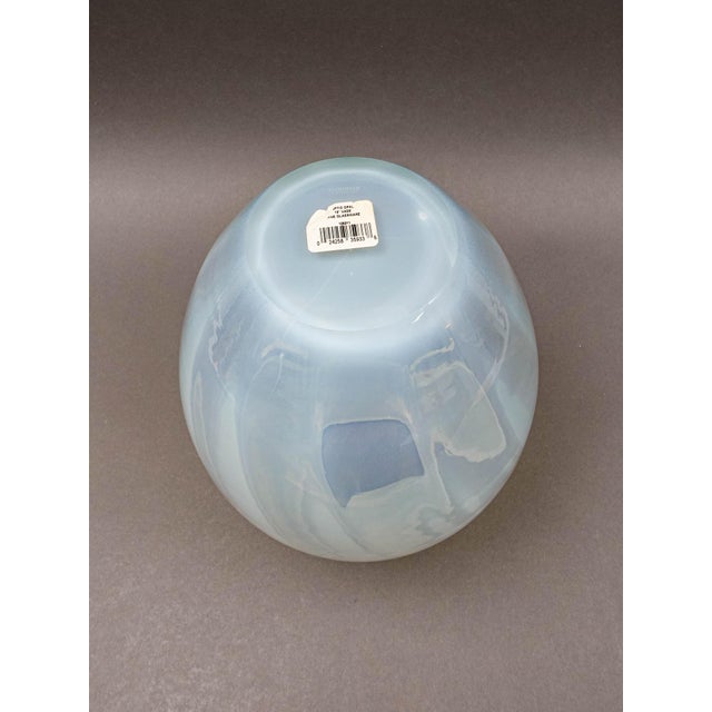 Glass Mid 20th Century Waterford Evolution Large Optic Opal Opalescent Art Glass Vase For Sale - Image 7 of 11