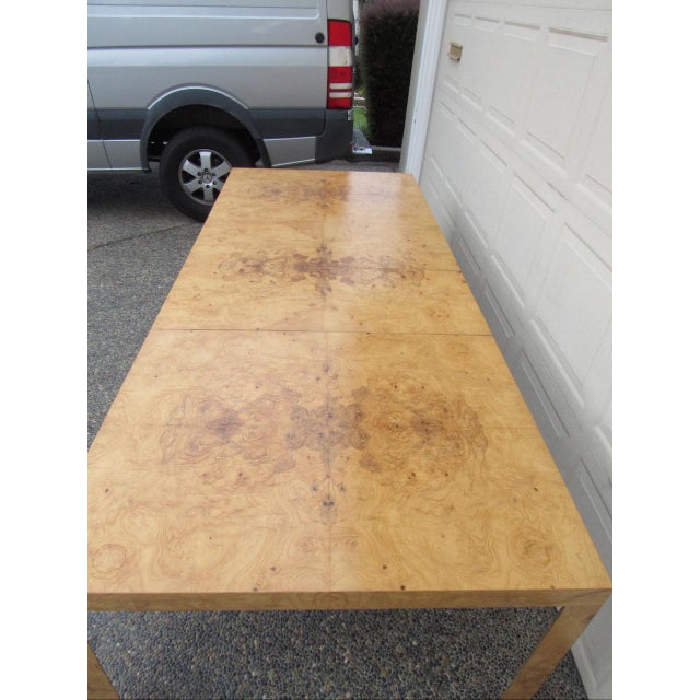 Burl Walnut Extendable Parsons Dining Table by Edward Wormley for Dunbar For Sale - Image 13 of 18