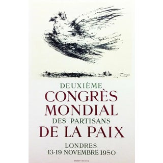 Picasso Lithograph 62 Congress Mondial De La Paix 1959 For Sale