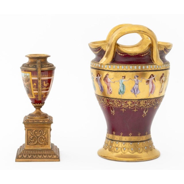 Royal Vienna Porcelain Vases, 2 For Sale - Image 4 of 10