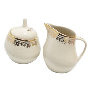 Art Deco Sugar Bowl and Milk Jug from Tułowice, Poland, 1950s, Set of 2 For Sale