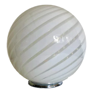 Contemporary Murano Style Spiral White Murano Glass Table Lamp