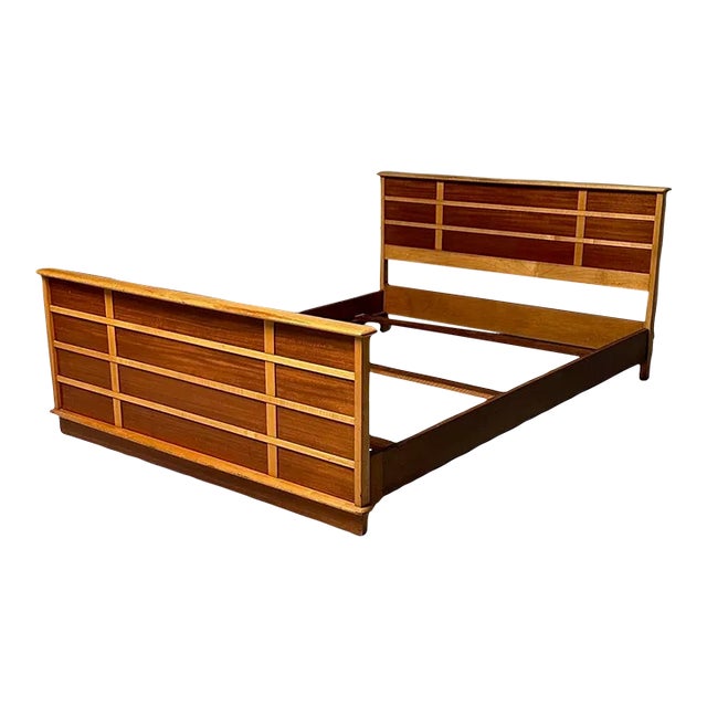 Paul Frankl, Rare Station Wagon Full Bedframe, Mahogany, Maple, Usa, 1950s For Sale