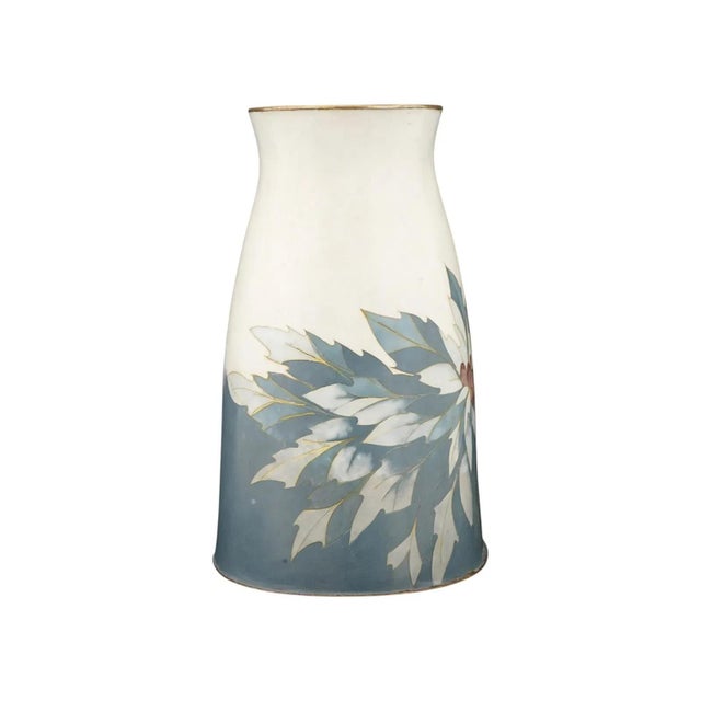 Japanese Japanese Cloisonne Enamel Vase Maple Leaves Yoshiko Noda For Sale - Image 3 of 7