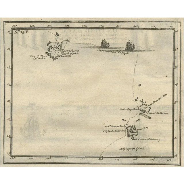 Antique Map of the Banda Islands and the Route of Abel Tasman in Indonesia, 1726 For Sale - Image 6 of 6