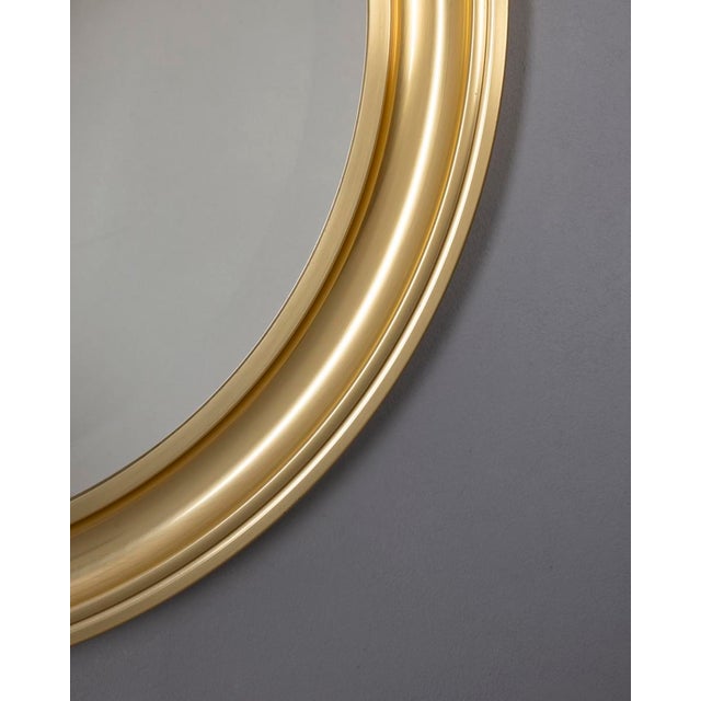 Vintage Italian Round Wall Mirror in Brass, 1970s For Sale - Image 4 of 9