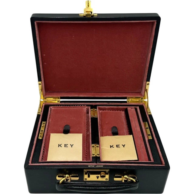Black Vintage Asprey London Jewelry Box Charles Jarrott Elaine Schreye For Sale - Image 8 of 13