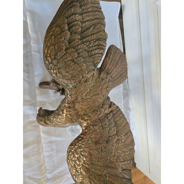Extra Large Vintage Eagle Sculpture Brass For Sale - Image 10 of 18