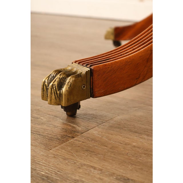 Duncan Phyfe Style Mahogany Round Breakfast Table With Brass Claw Feet For Sale - Image 11 of 18