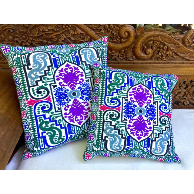 Swati Embroidered Pillow 24" X 24" For Sale In San Francisco - Image 6 of 6