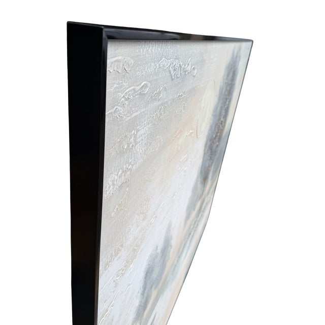 Blue Vintage Lee Reynolds “Tranquil Moon” Vanguard Studios Landscape Painting | Large Textured Impasto Canvas | 60” X 48” For Sale - Image 8 of 10