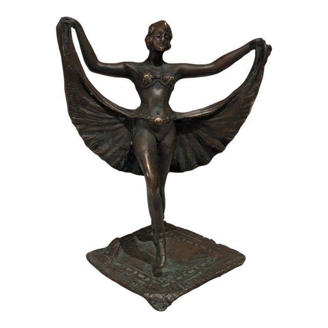 Art Deco Bronze Dancer Figurine on Onyx Base For Sale