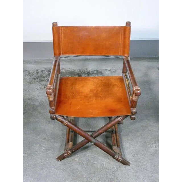Director's chair, Lyda Levi design, in bamboo wood and leather. Italy, 60s origin Italy period 60s designers Lyda levi...