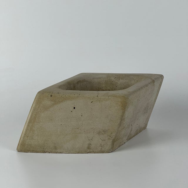 A one of a kind hand formed vintage cast concrete small dish in an angular diamond shaped design. This could be a trinket...
