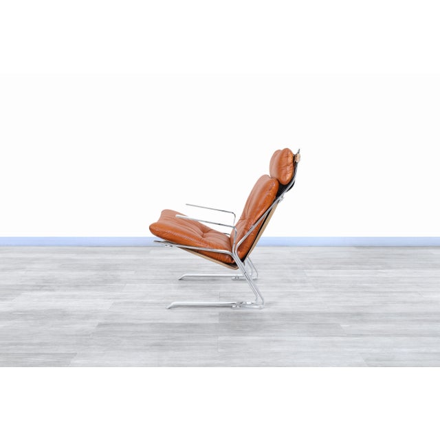 Mid-Century Leather and Chrome Lounge Chairs by Elsa and Nordahl Solheim, 1970s For Sale - Image 9 of 13