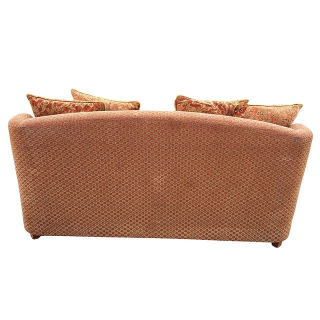 1990s Modern Banquette Italian W/ Burgundy Olive Diamond Print Upholstery For Sale In Los Angeles - Image 6 of 7