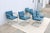 MCM Ludwig Mies Van Der Rohe Brno Tubular Chairs Blue Fabric by Gordon, Set of 6 For Sale In New York - Image 6 of 18