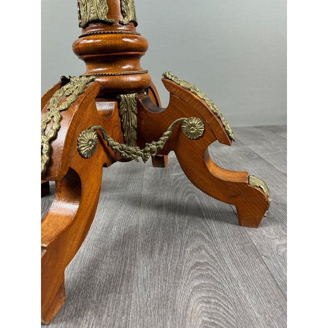 Brown 20th Century Louis XV Style Pedestal Table For Sale - Image 8 of 13