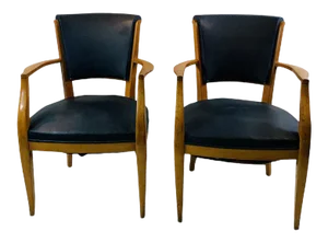 Ledroua Armchairs by Emile-jacques Ruhlmann - a Pair