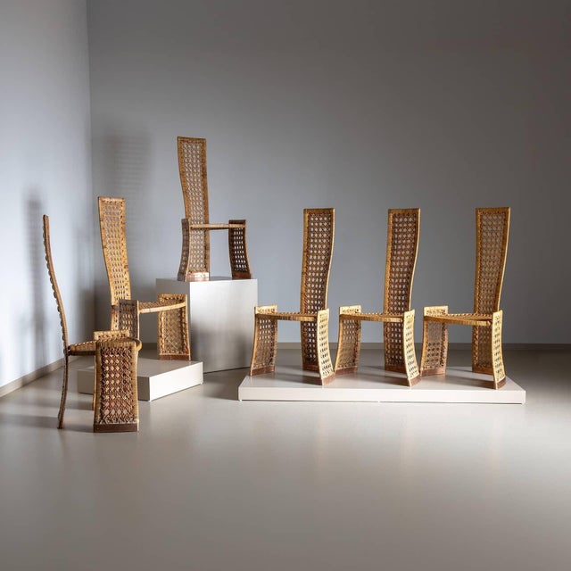 Set of Six Rattan Side Chairs, attr. to Danny Ho Fong for Tropi-Cal, Italy 1970s For Sale - Image 18 of 18
