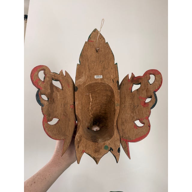 Onyx Vintage Indonesian Hand Carved Painted Wood Barong Garuda Mask For Sale - Image 8 of 12