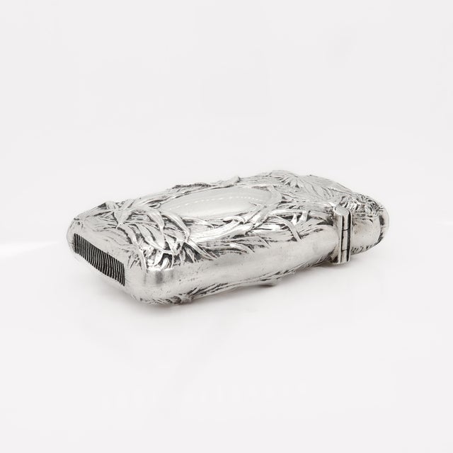 Antique Blackinton & Co. Palm Leaf Tropical Sterling Silver Matchsafe or Vesta For Sale - Image 13 of 15