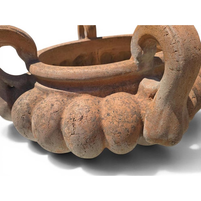 Italian Lobed Terracotta Krater with Handles, 1950 For Sale - Image 6 of 11