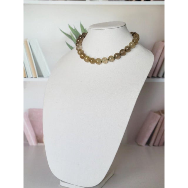 Early 21st Century Rutilated Quartz & Turquoise Beaded Necklace by Noblesse Oblige Studio, 18" For Sale - Image 5 of 13