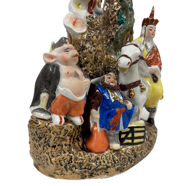 Vintage Chinese Porcelain Group Figurines of Journey to the West For Sale In Los Angeles - Image 6 of 14