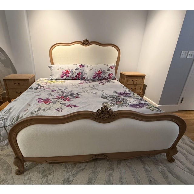 Wood French Upholstered Rose Bedroom Set For Sale - Image 7 of 16