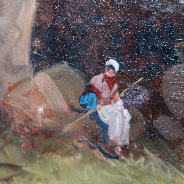 Mid 20th Century Large Custom Framed Italian Countryside Village Landscape Oil Painting by Toni Bordignon For Sale - Image 4 of 18