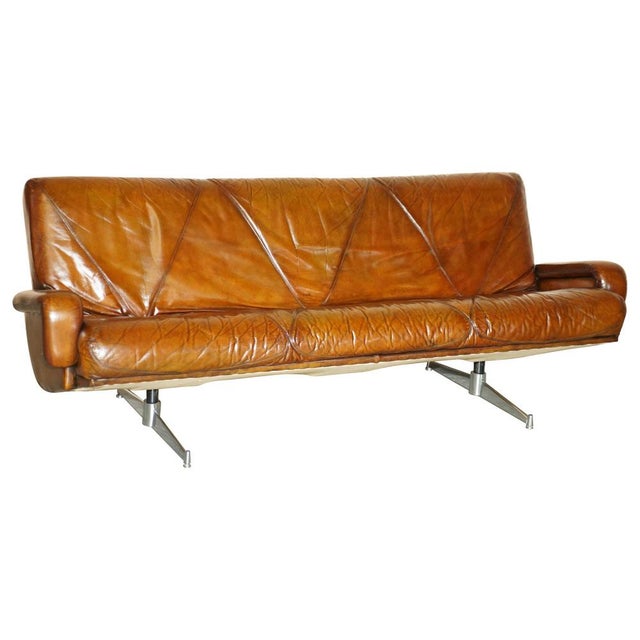 Mid-Century Modern Hand Dyed Brown Leather Sofa by Marcel Breuer For Sale - Image 15 of 15