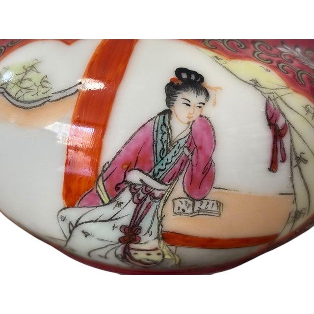 Mid-Century Vintage Mun Shou Longevity Hand Painted Luncheon Set, 28pcs. For Sale In Greensboro - Image 6 of 12