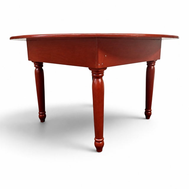 Mid-Century Hand-Painted Magnolia Round Farmhouse Dining Table, 57 Inch For Sale In San Francisco - Image 6 of 15