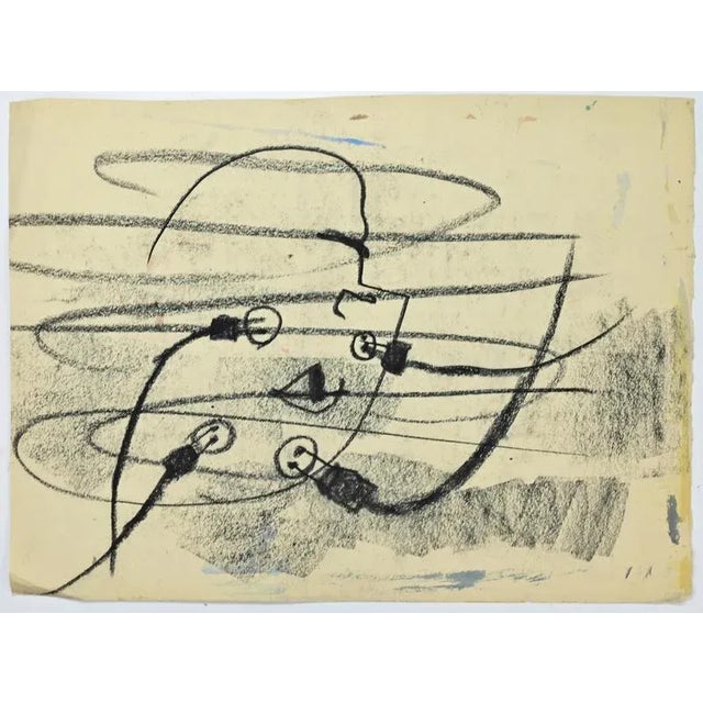 Charcoal and watercolor realized by Mino Maccari in 1960s. Hand signed lower right. with another drawing on rear. This...