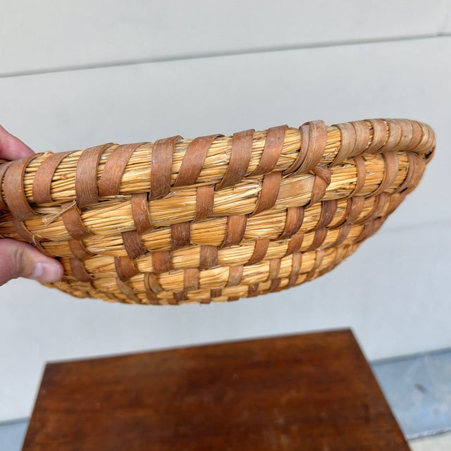 A Large Antique Woven Rye-Straw Bowl, Circa 1900 For Sale - Image 6 of 12