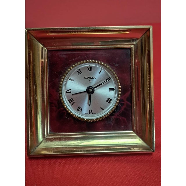 Neo-Classical Swiss 8 Day Alarm Clock from Swiza, 1965 For Sale - Image 3 of 11