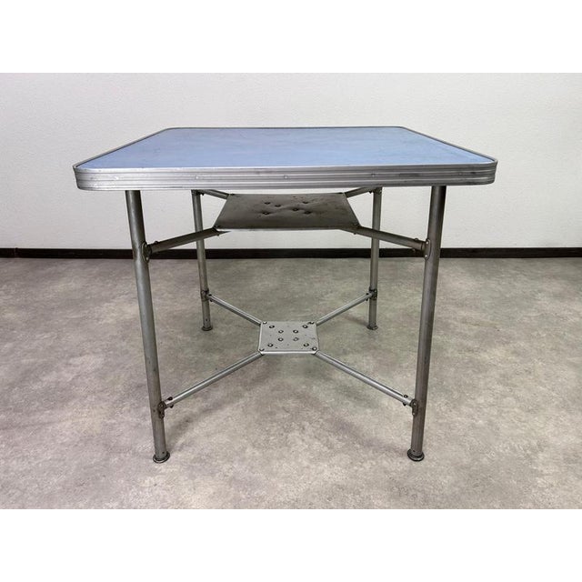 Vintage Aluminium Dining Table and Chairs, 1960s, Set of 5 For Sale - Image 6 of 18