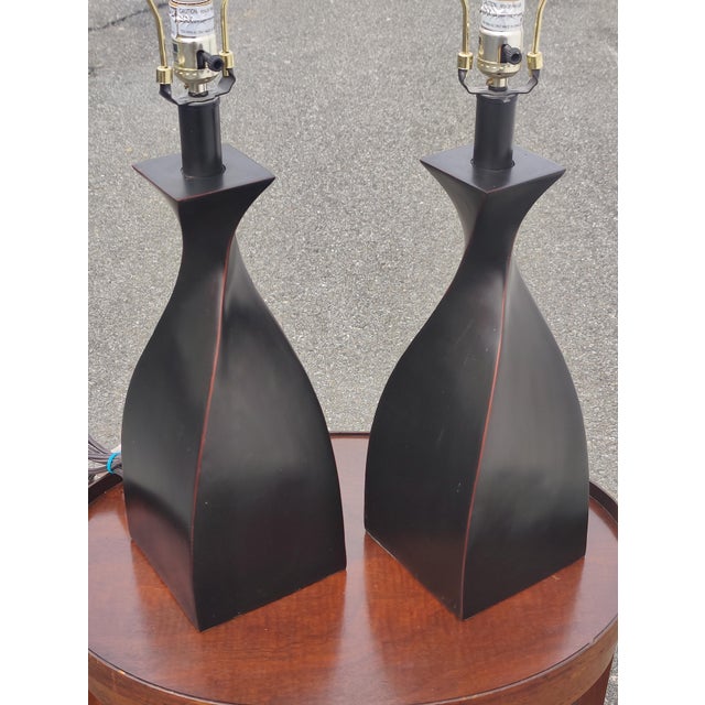 Late 20th Century Contemporary Polyresin Table Lamps - a Pair For Sale In Washington DC - Image 6 of 7