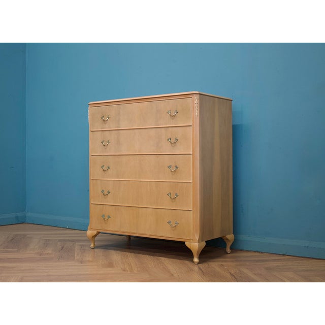 Vintage French Light Limed Chest of Drawers, 1950s For Sale - Image 3 of 8