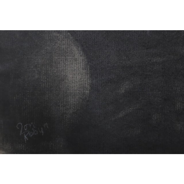 Woman in Elizabethan Collar with Flag Jon Robyn Year: circa 1980 Size: 18 in. x 24 in. Medium: Charcoal and Pastel on...