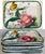 This charming set of eight hand-painted Italian snack plates dates to the mid-20th century and features a whimsical floral...