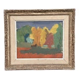 Rune Pettersson, Abstract Landscape, 1950s, Oil Painting on Canvas, Framed For Sale