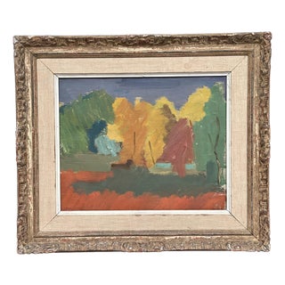 Rune Pettersson, Abstract Landscape, 1950s, Oil Painting on Canvas, Framed For Sale