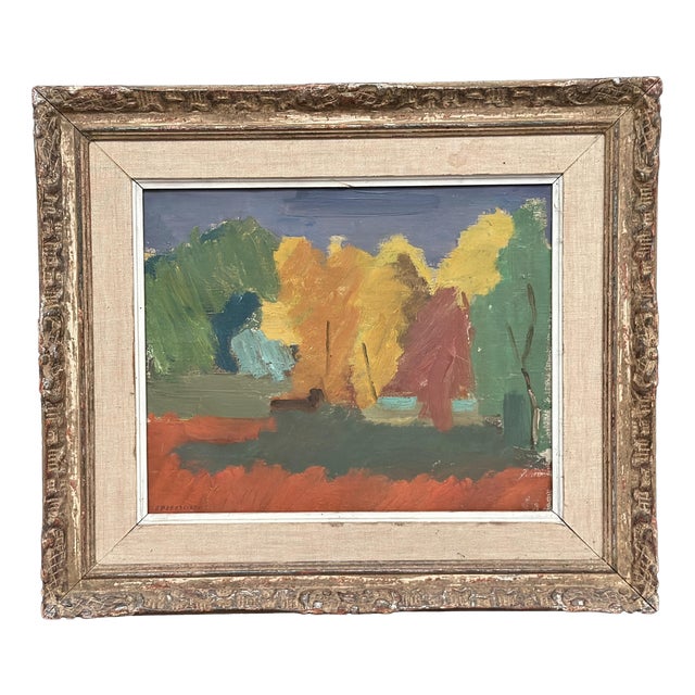 Rune Pettersson, Abstract Landscape, 1950s, Oil Painting on Canvas, Framed For Sale