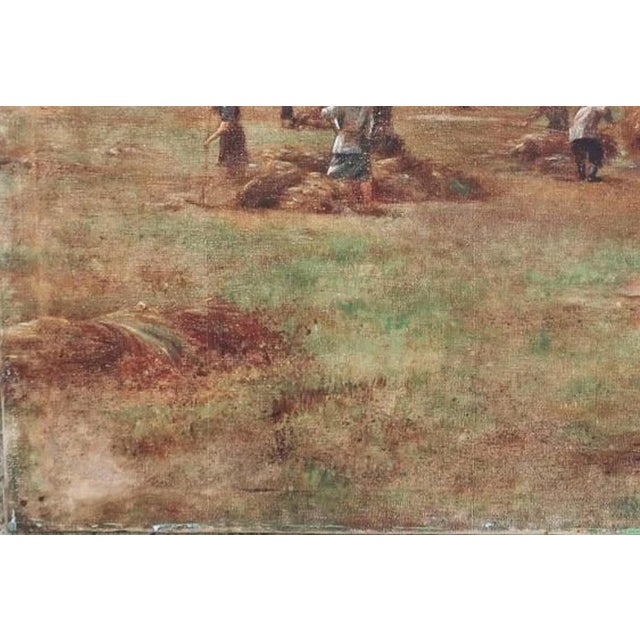 1950s Harvest Wheat Fields Collective Farm Soviet Art Ukrainian Artist Sviridov (Copy) 80-120 1950s For Sale - Image 5 of 6
