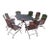Mid-Century Woodard Briarwood Wrought Iron Dining Set With Eight Spring Chairs, Attributed For Sale