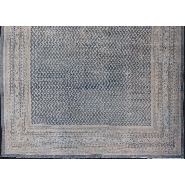 Minimalist Design Antique Persian Tabriz Rug With Modern Look in Blue Tones 8'10 X 11'9 For Sale - Image 13 of 16
