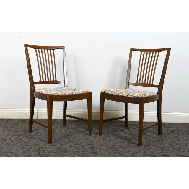 1970s Set 4 Teak Scandinavian Danish Modern Style Dining Chairs For Sale - Image 4 of 11